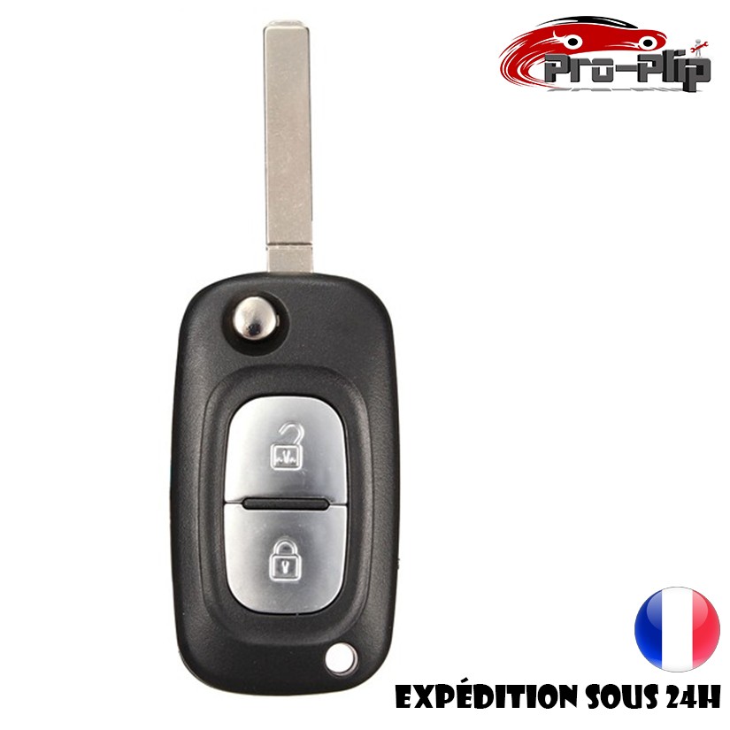 Télécommande coque de clé plip 2 boutons Renault Clio, Modus, Twing